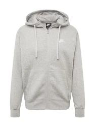 Nike Sportswear Sweatjacke 'Club Fleece' graumeliert/weiß