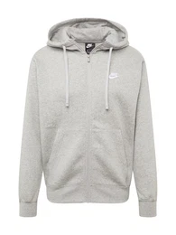 Sweatjacke 'Club Fleece' graumeliert / wei