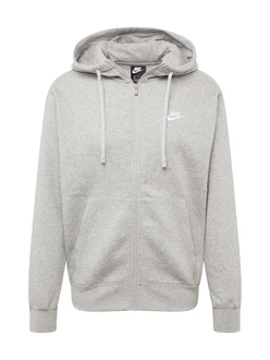 Nike Sportswear Sweatjacke 'Club Fleece' graumeliert/weiß