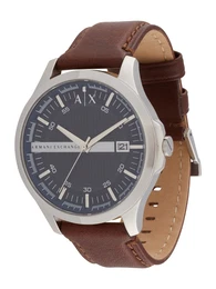 Uhr dunkelblau / braun / silber