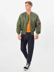 ALPHA INDUSTRIES Jacke 'MA-1' oliv / rot