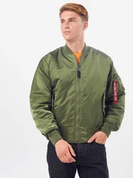 ALPHA INDUSTRIES Jacke 'MA-1' oliv / rot
