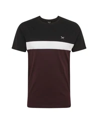 T-Shirt 'Court' weinrot / schwarz / wei