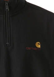 Carhartt WIP Sweatshirt Half Zip American Script Sweatjacke schwarz