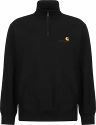 Carhartt WIP Sweatshirt Half Zip American Script Sweatjacke schwarz