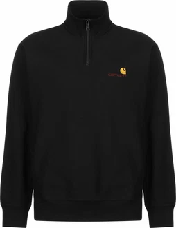 Carhartt WIP Sweatshirt Half Zip American Script Sweatjacke schwarz