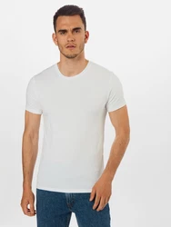 LEVI'S T-Shirt Slim 2 Pack Crewneck graumeliert/weiß