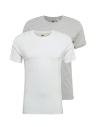 LEVI'S T-Shirt Slim 2 Pack Crewneck graumeliert/weiß