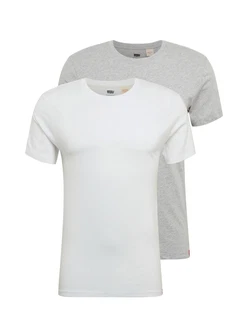 LEVI'S T-Shirt Slim 2 Pack Crewneck graumeliert/weiß LEVI'S T-Shirt Slim 2 Pack Crewneck graumeliert/weiß