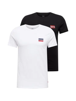 LEVI'S T-Shirt '2 Pack Crewneck Graphic' marine/rot/schwarz/weiß