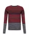EDC BY ESPRIT Pullover hellgrau / dunkelrot / schwarz
