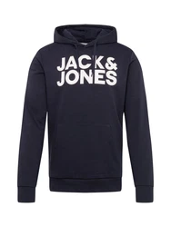 JACK & JONES Sweatshirt CORP Logo Hoodie navy / weiß