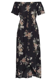 Letní šaty světle žlutá / světle zelená / jasně oranžová / černá