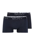 Skiny Boxershorts Retro Pants Herren Cotton Multipack Retro Boxer (2-St) nachtblau/himmelblau/wei