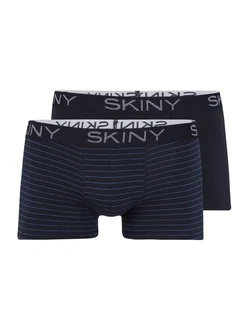 Skiny Boxershorts Retro Pants Herren Cotton Multipack Retro Boxer (2-St) nachtblau/himmelblau/wei Skiny Boxershorts Retro Pants Herren Cotton Multipack Retro Boxer (2-St) nachtblau/himmelblau/wei