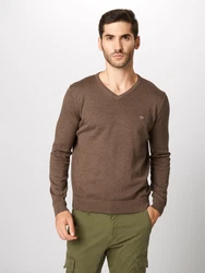 FYNCH-HATTON Pullover dunkelbraun/hellgrau