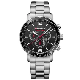 WENGER Chronograph ''''Roadster Black Night'''' schwarz / silber