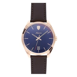 Uhr ''''Abetone'''' blau / dunkelbraun / gold