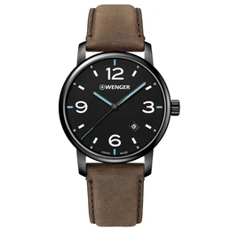 WENGER Uhr ''''Urban Metropolitan'''' dunkelbraun / schwarz