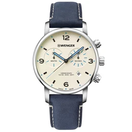 WENGER Uhr ''''Urban Metropolitan'''' creme / royalblau / silber