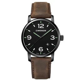 WENGER Uhr ''''Urban Metropolitan'''' dunkelbraun / schwarz