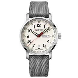 WENGER Uhr ''''Attitude Heritage'''' creme / grau / silber
