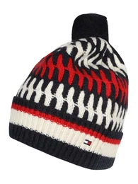 TOMMY HILFIGER Mütze ''''TAILORED CABLE BEANIE'''' blau / rot / weiß