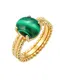 ELLI PREMIUM Prstan  zlata / temno zelena