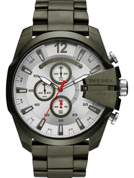 DIESEL Chronograph MEGA CHIEF, DZ4478 khaki / rot / silber