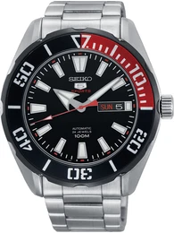 Uhr silber / schwarz / rot