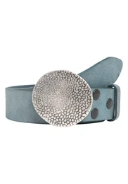 RETTUNGSRING by showroom 019 Ledergrtel ''''Gump'''' hellblau / silber
