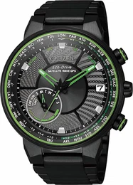 Uhr ''''Satellite wave F150, CC3075-80E'''' hellgrün / schwarz