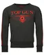 TOP GUN Sweater ''''Streak'''' anthrazit / rot / schwarzmeliert