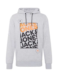 Sweatshirt ''''JCOBOOSTER SWEAT HOOD OCT 19'''' grau / orange / schwarz