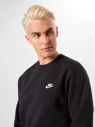 Nike Sportswear Sweatshirt 'Club Fleece' schwarz/weiß