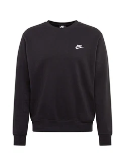Nike Sportswear Sweatshirt 'Club Fleece' schwarz/weiß
