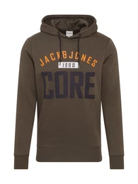 Sweatshirt dunkelgrün / orange / weiß