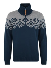 Sport-Pullover grau / dunkelblau