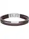 FOSSIL Armband dunkelbraun / silber