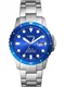 FOSSIL Uhr silber / blau