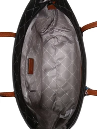Shopper torba 'Anastasia' karamela / svijetlosiva / crna