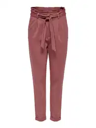 Kalhoty se sklady v pase malinová