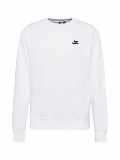 Nike Sportswear Sweatshirt 'Club Fleece' schwarz/weiß