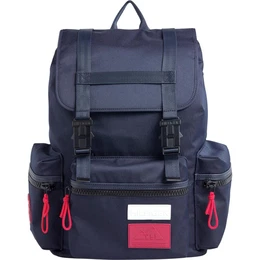 Rucksack ''''OUTDOOR NYLON FLAP'''' rot / navy / weiß