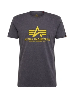 ALPHA INDUSTRIES T-Shirt zitronengelb/dunkelgrau