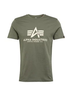 ALPHA INDUSTRIES T-Shirt hellbeige/grn