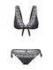JETTE Bikiny 'Bow'  šedá / černá / bílá