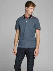 Jack & Jones Poloshirt JJEPAULOS POLO SS NOOS nachtblau/blaumeliert/knallrot/weiß