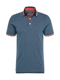 Poloshirt 'JJEPaulos' nachtblau / blaumeliert / knallrot / wei