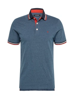 Jack & Jones Poloshirt JJEPAULOS POLO SS NOOS nachtblau/blaumeliert/knallrot/weiß